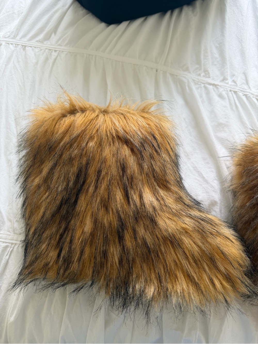 Faux Fur Boot Cuffs in Golden Brown